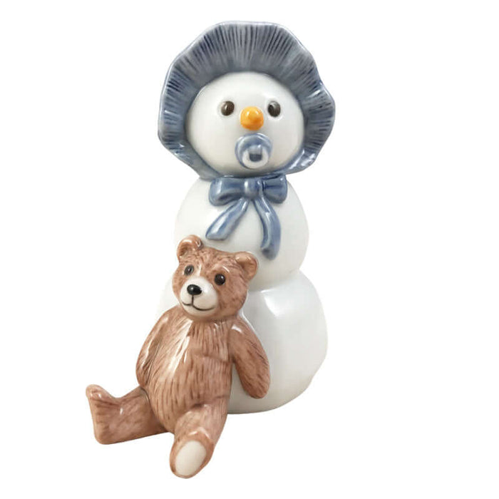 Royal Copenhagen / Pupazzo di neve con orsetto / Figurina bimbo