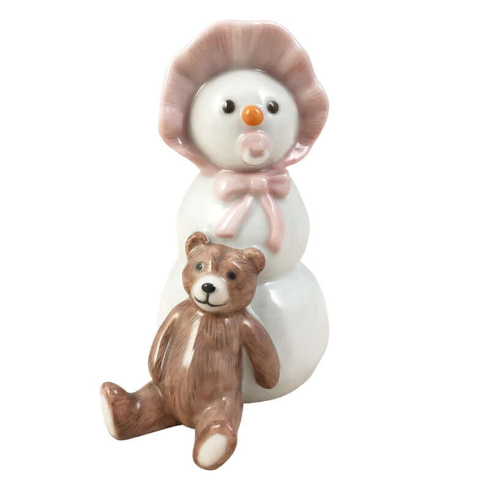 Royal Copenhagen / Pupazzo di neve con orsetto / Figurina bimba