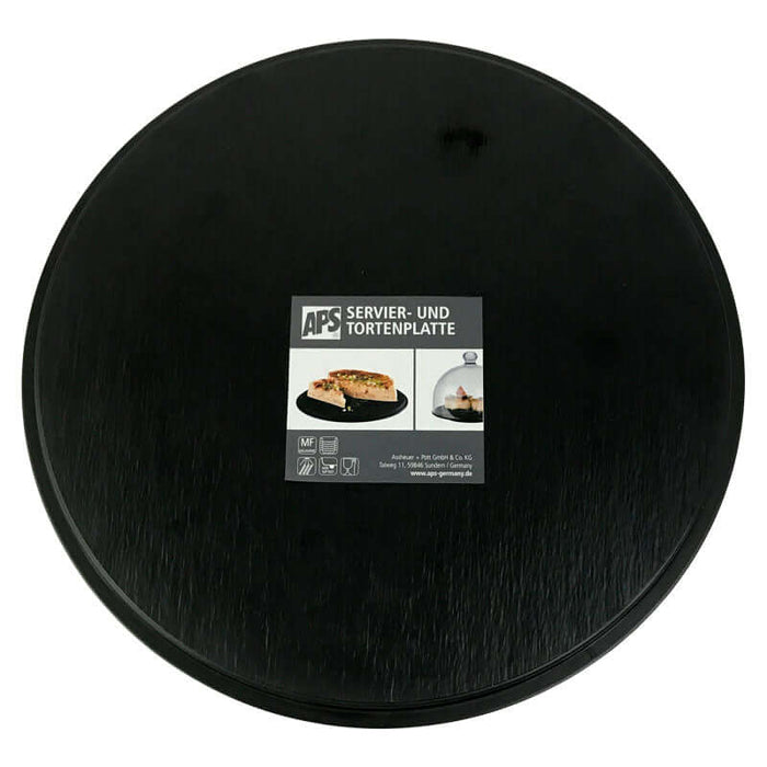 Paderno / Käsekuchenteller aus schwarzem Melamin