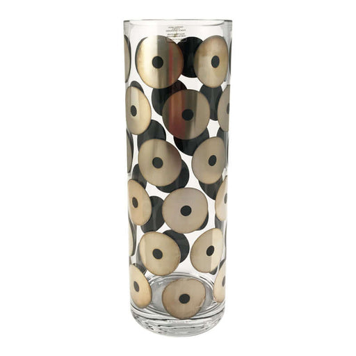 Egizia / Ball / Vaso cilindrico in vetro decoro argento