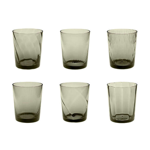 Galbiati / Tribeca / Set 6 bicchieri acqua assortiti color grigio